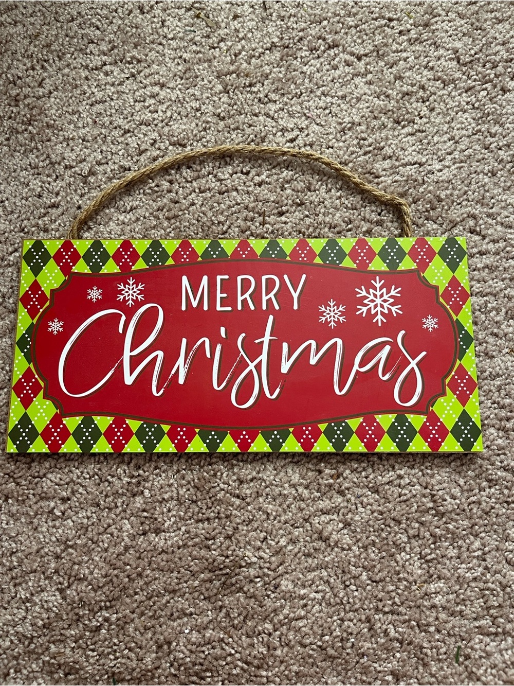 Merry Christmas Red Holiday Sign - Home Holiday Décor